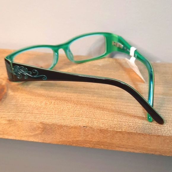 NEW prescription-ready Eyeglass Frame, RAMPAGE brown/green, 51-16-135 - Picture 3 of 6